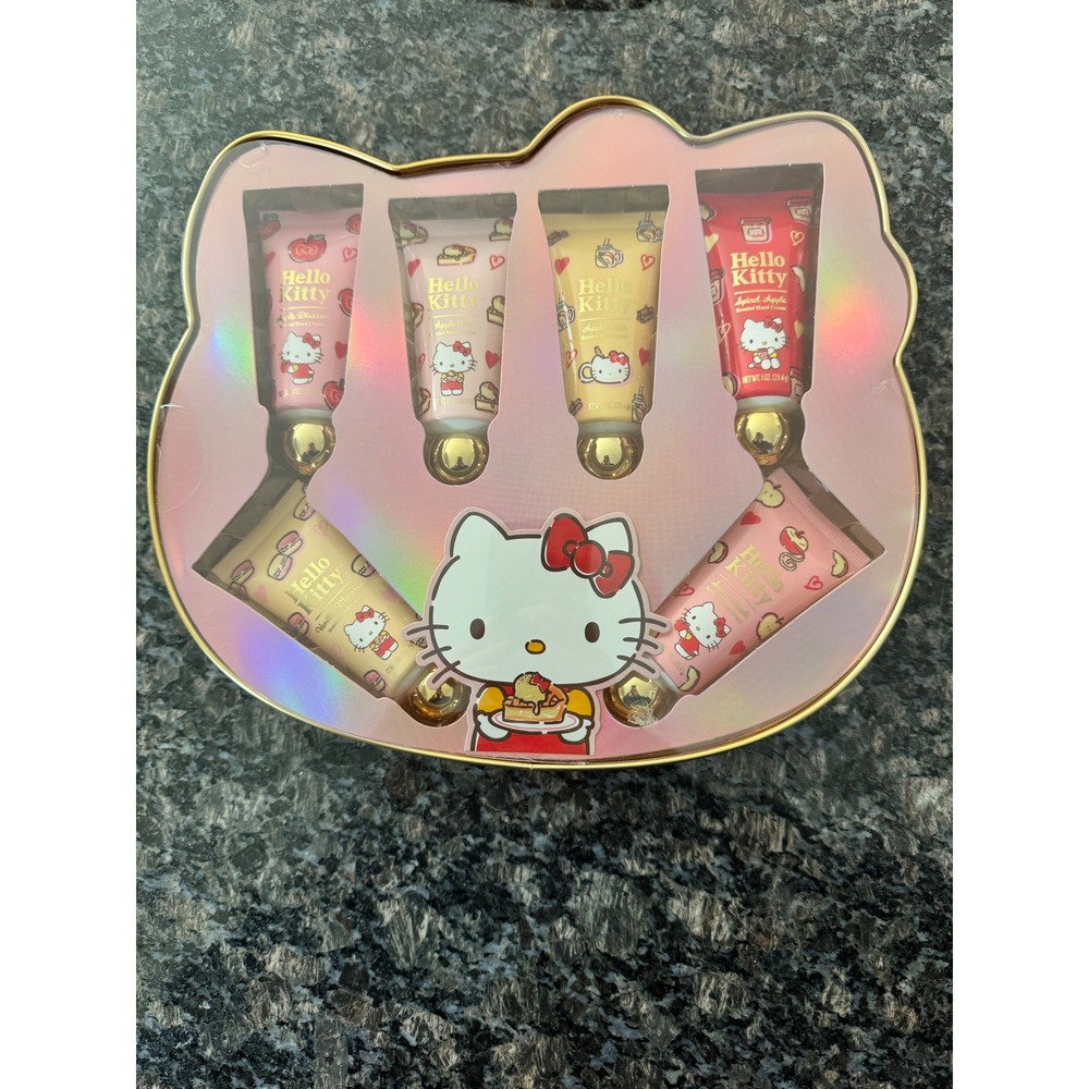 Hello Kitty Apple Collection 6 Scented Hand Creams in Collectible Shaped Tin new - Picture 3 of 11